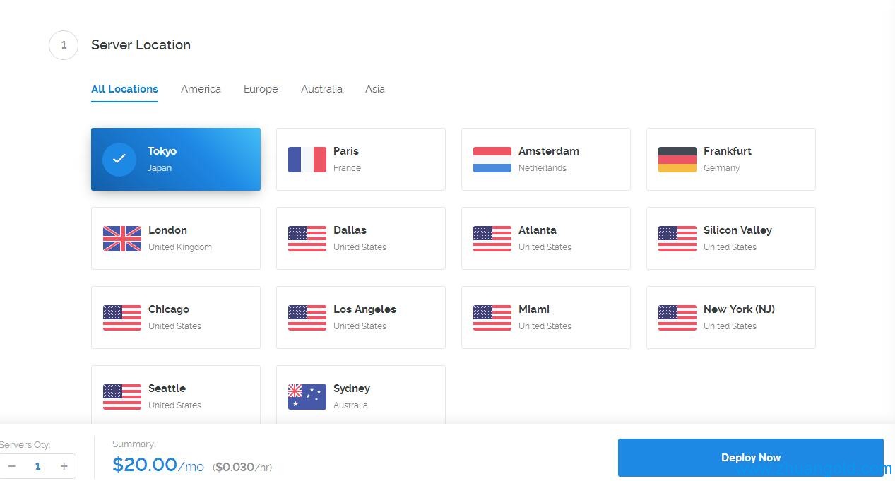 vultr可供选择机房