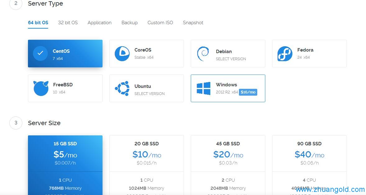 vultr可供选择系统